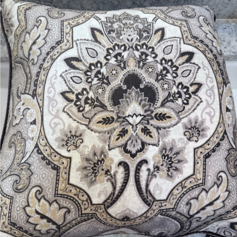 Elegant 21 x 21 Envouge Fleur de lis Velvety Decorative Pillow is feather! 🪶